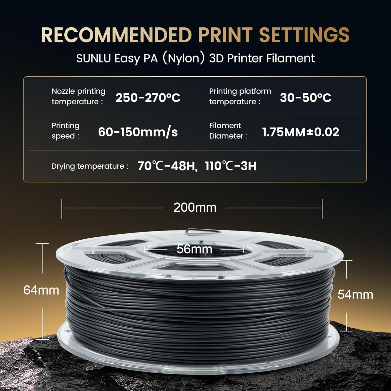 SUNLU 2KG Easy-to-Print Nylon  - 3D Printing Nylon review and price